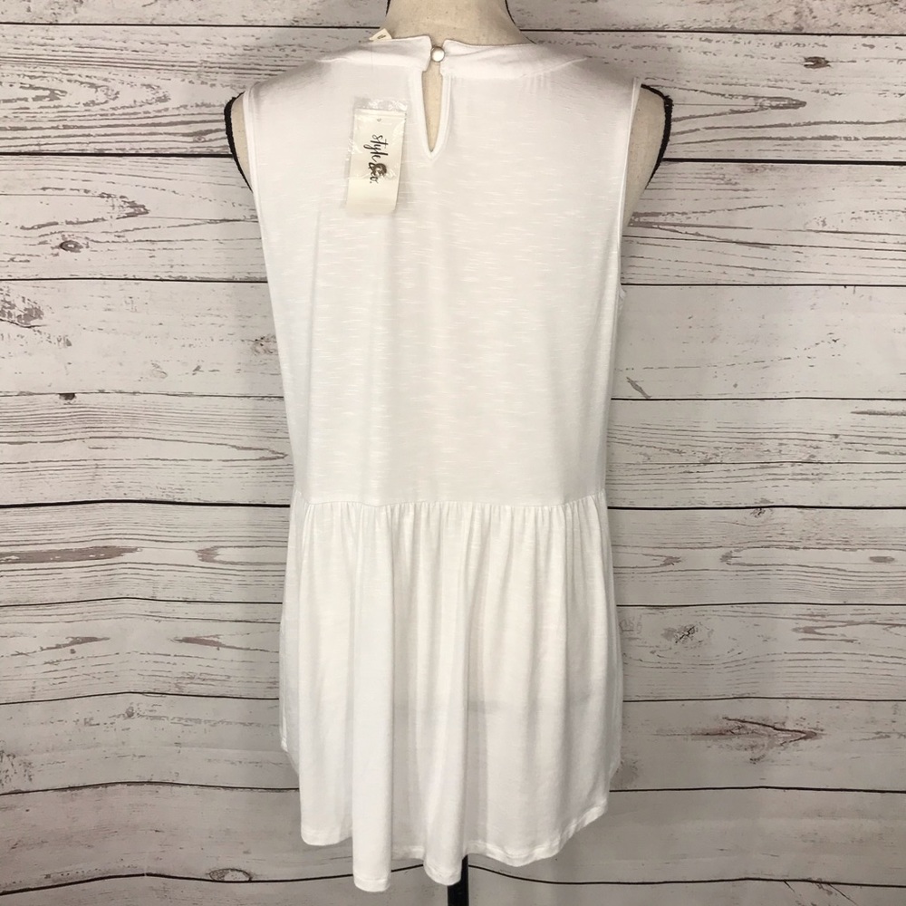 Style &Co Top Sleeveless Floral Embroidery Stretch - Picture 4 of 15